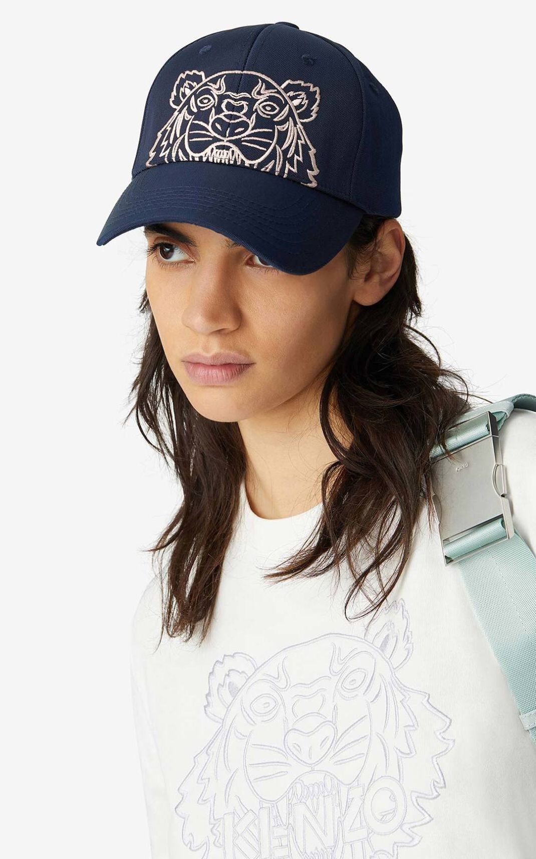 Casquette Kenzo Toile Kampus Tiger Femme Bleu | UJZF-12789